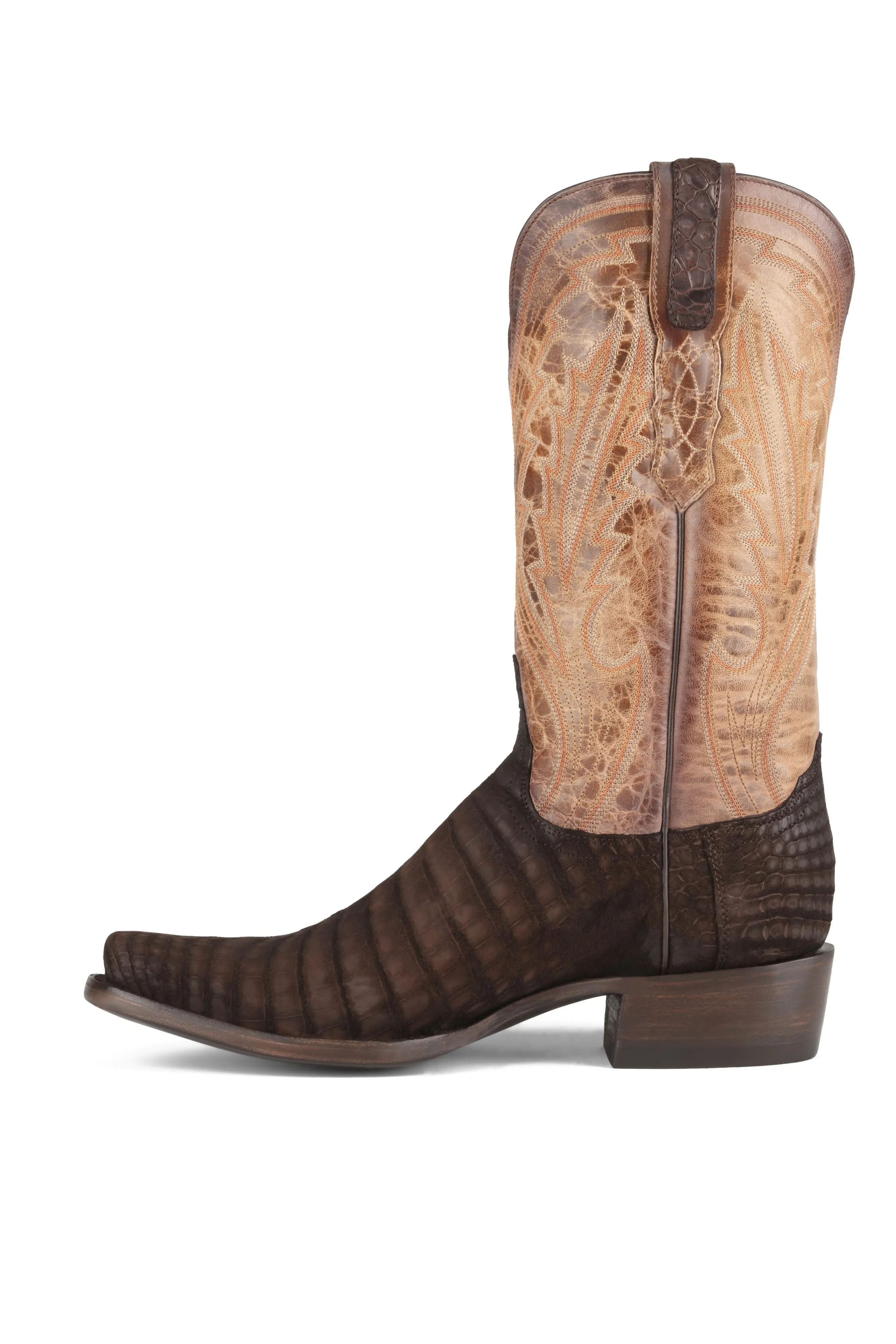 Allens Brand - Sueded Nile Belly - Cutter Toe - Rustic Brown