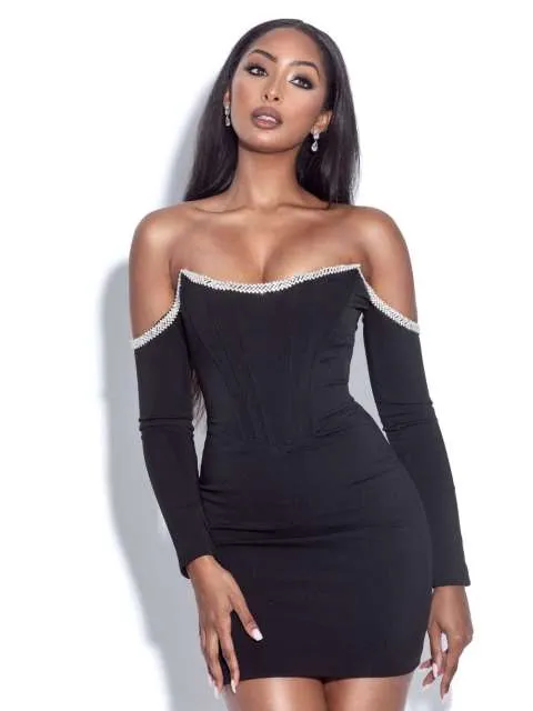 Amy Fashion - Chains Vestidos Party Black Bandage Dress