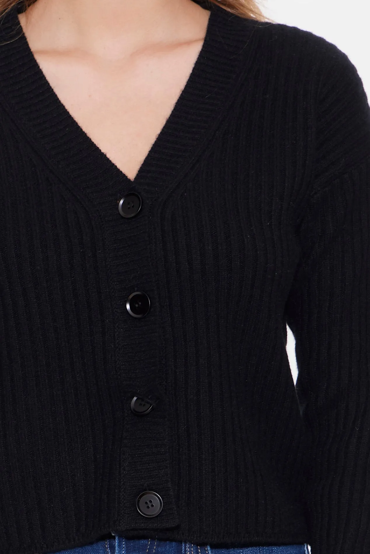 Beatrice Ribbed Cardigan Black
