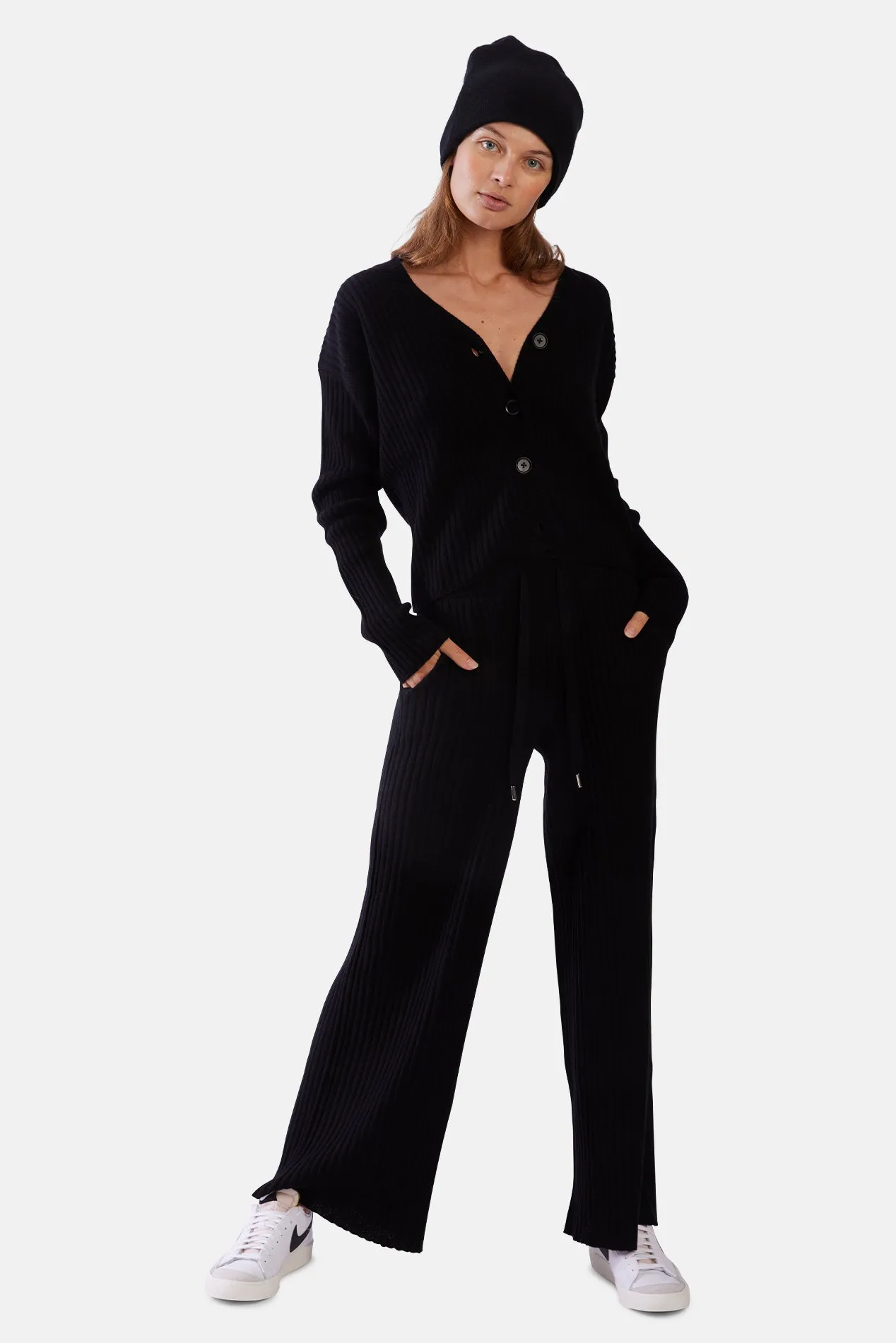 Beatrice Ribbed Cardigan Black