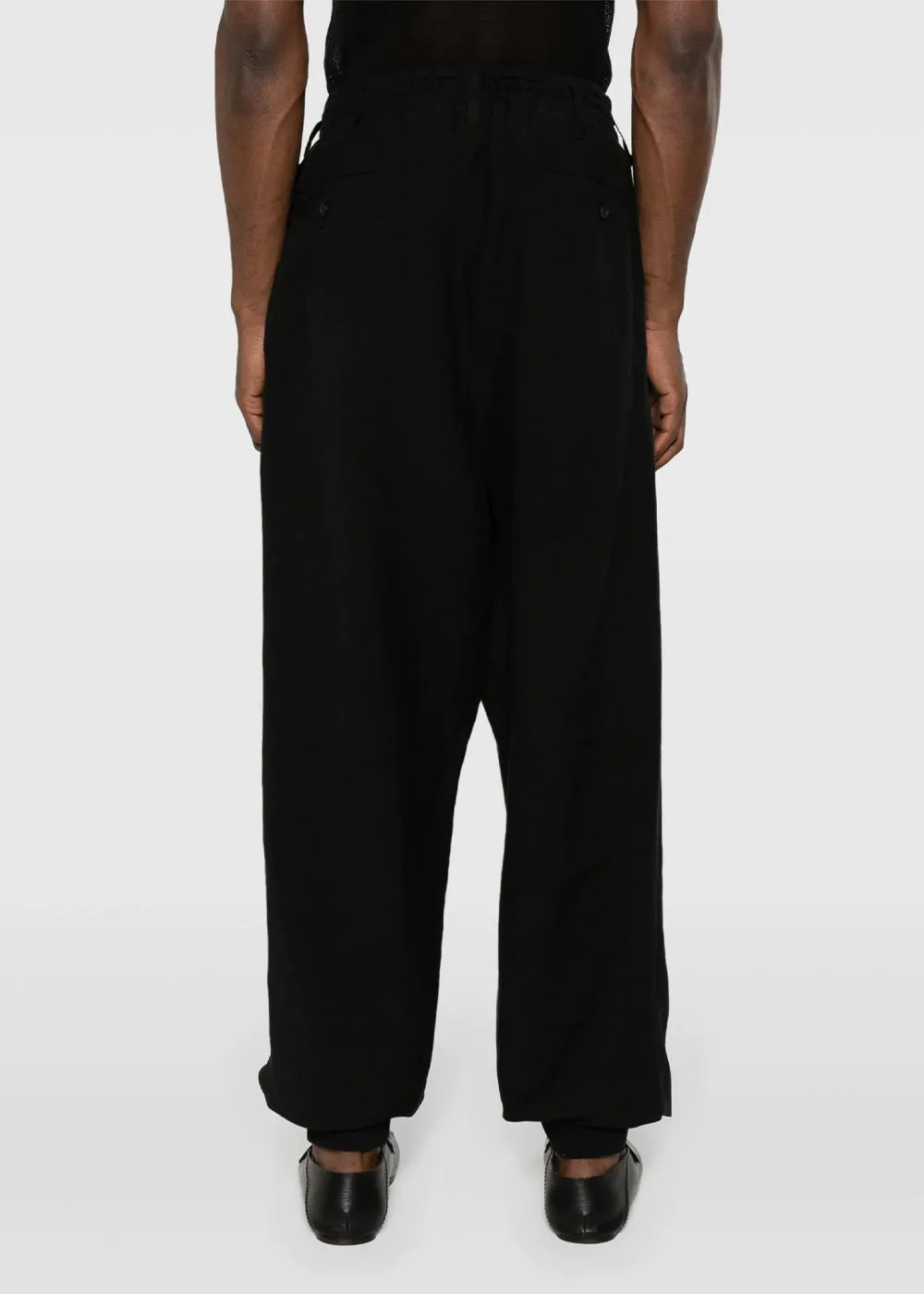 Black Elasticated-Waistband Trousers