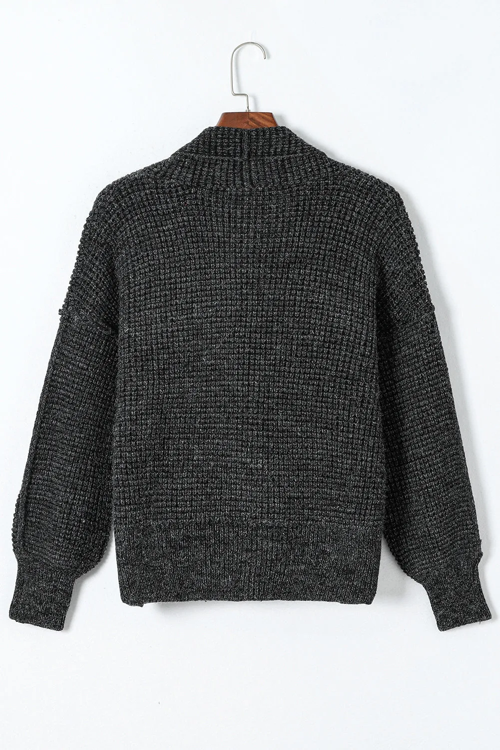Black Plaid Contrast Trim Open Front Cardigan