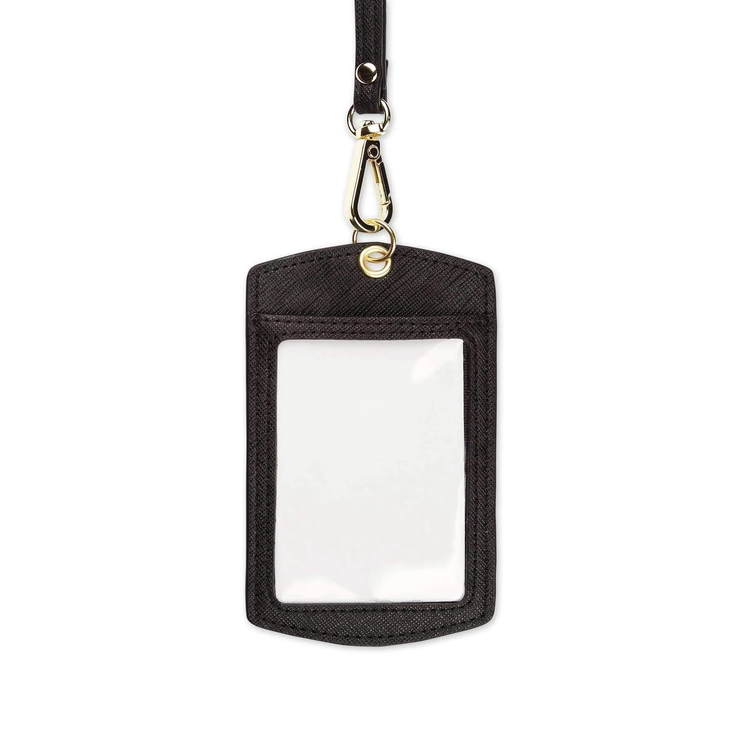 Black - Saffiano ID Cardholder Lanyard