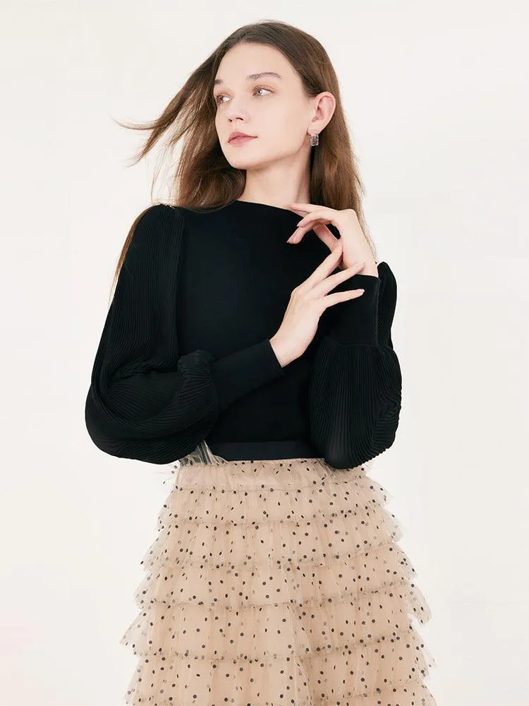 Boat Neck Patchwork Sweater