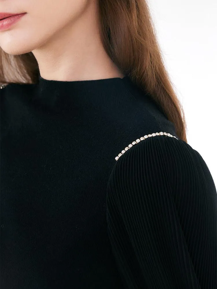 Boat Neck Patchwork Sweater