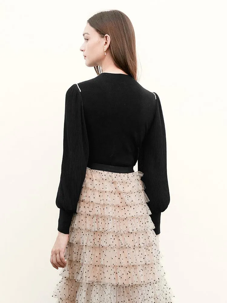 Boat Neck Patchwork Sweater