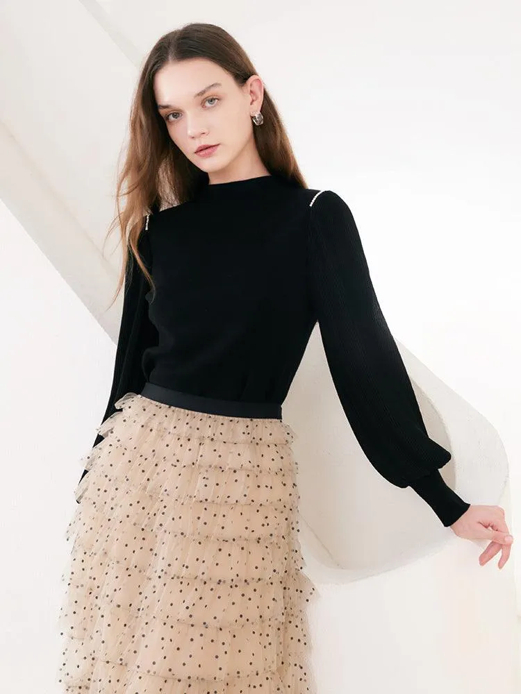 Boat Neck Patchwork Sweater