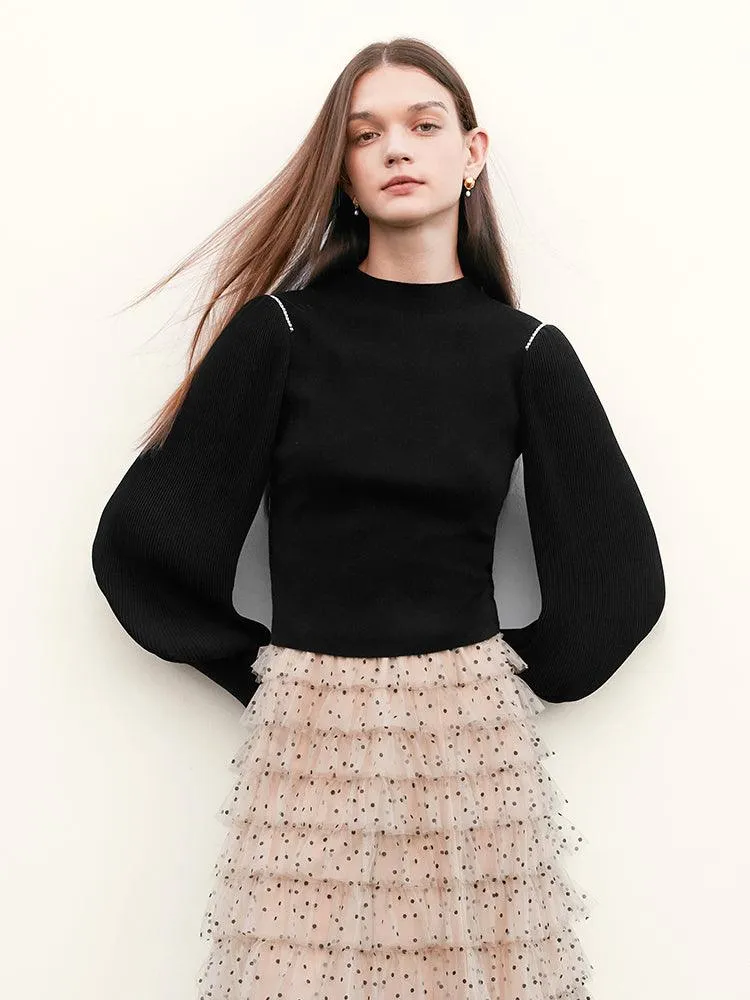 Boat Neck Patchwork Sweater