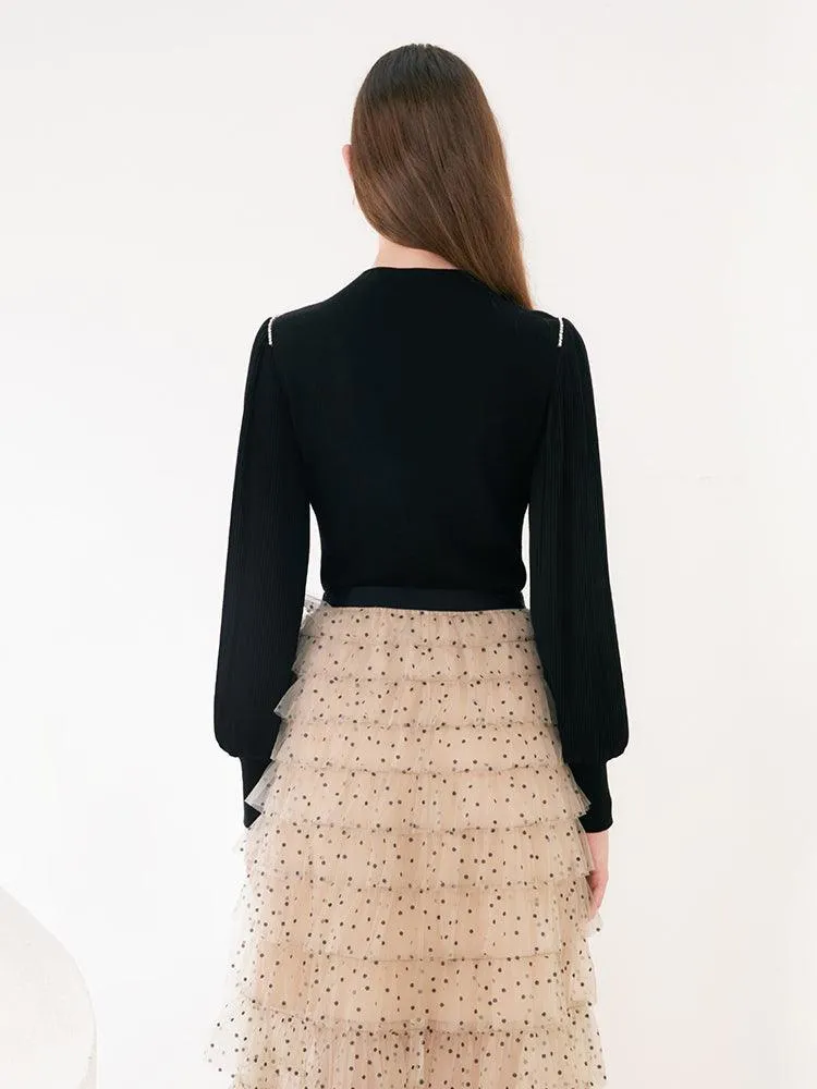 Boat Neck Patchwork Sweater