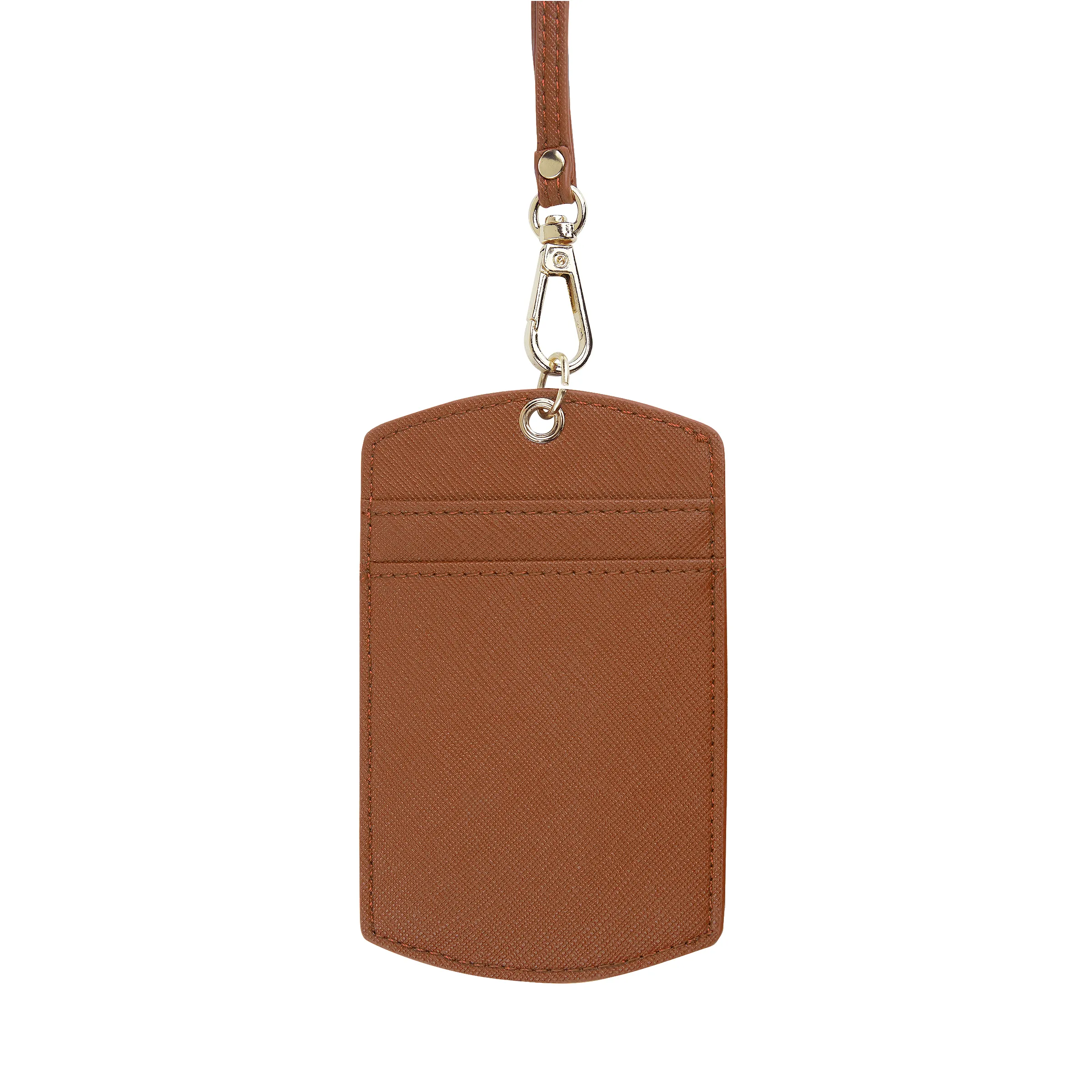 Caramel - Saffiano ID Cardholder Lanyard