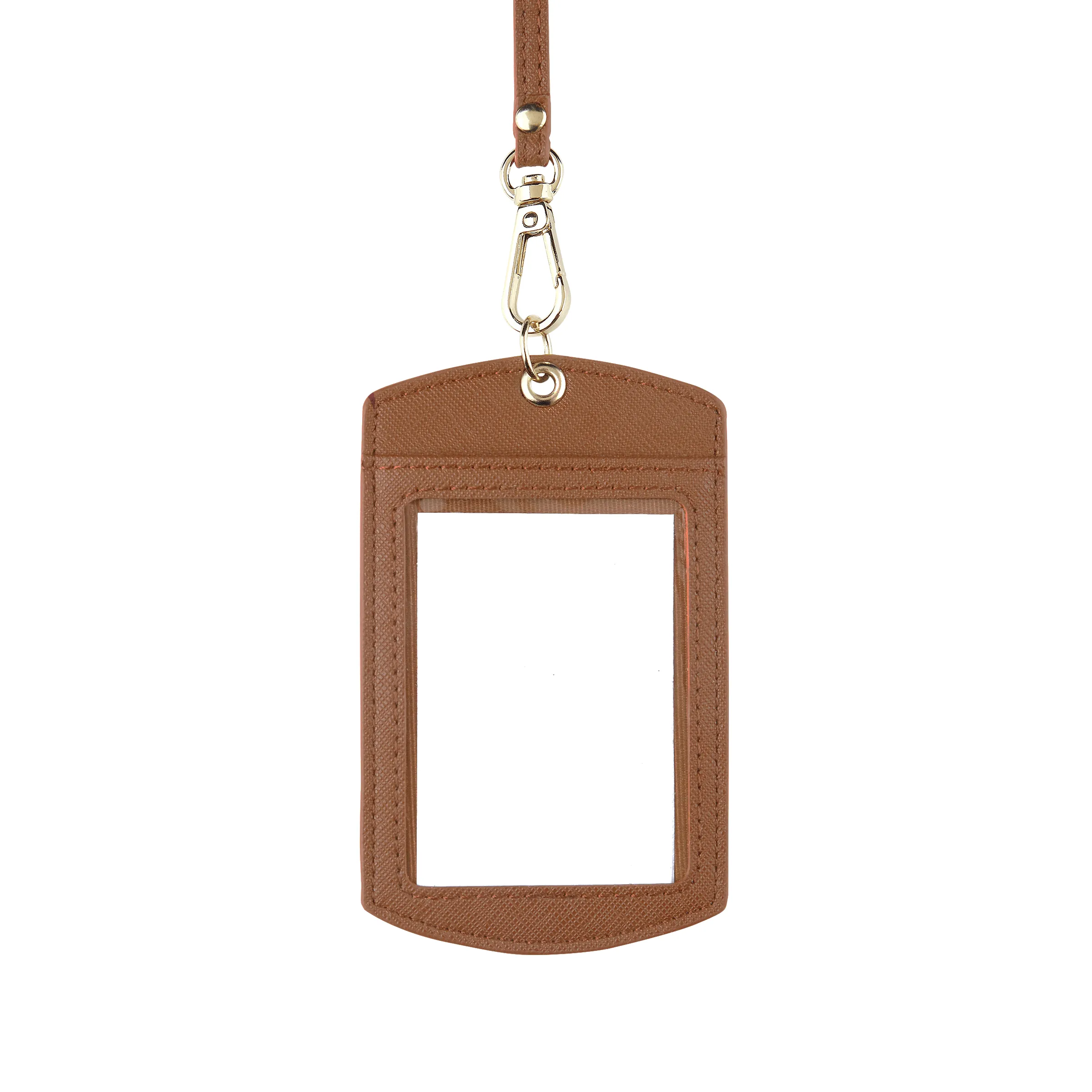 Caramel - Saffiano ID Cardholder Lanyard