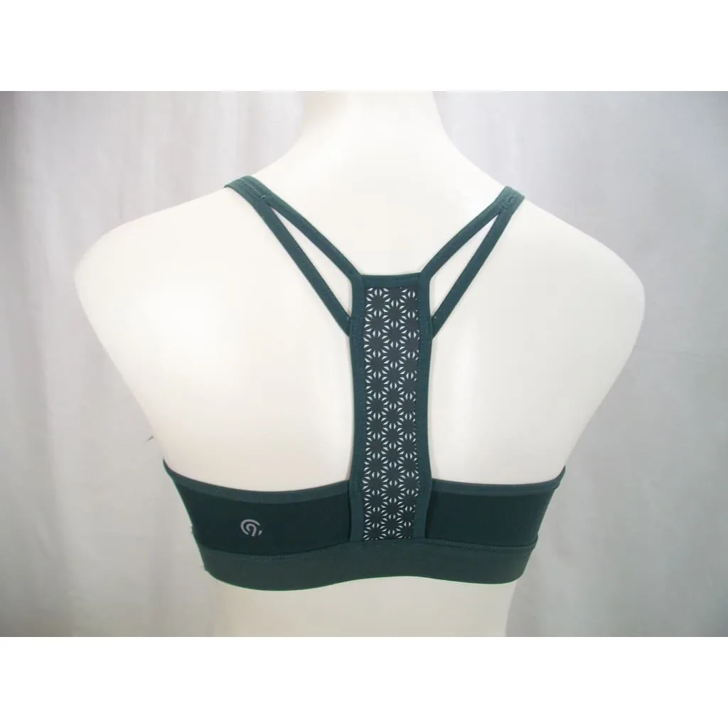 Champion N9687 C9 Strappy Front Cami Wire Free Sports Bra SMALL Deep Pine Green