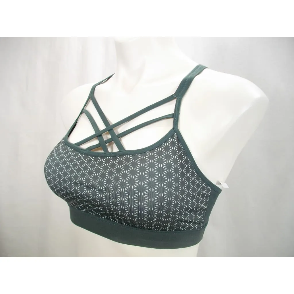 Champion N9687 C9 Strappy Front Cami Wire Free Sports Bra SMALL Deep Pine Green