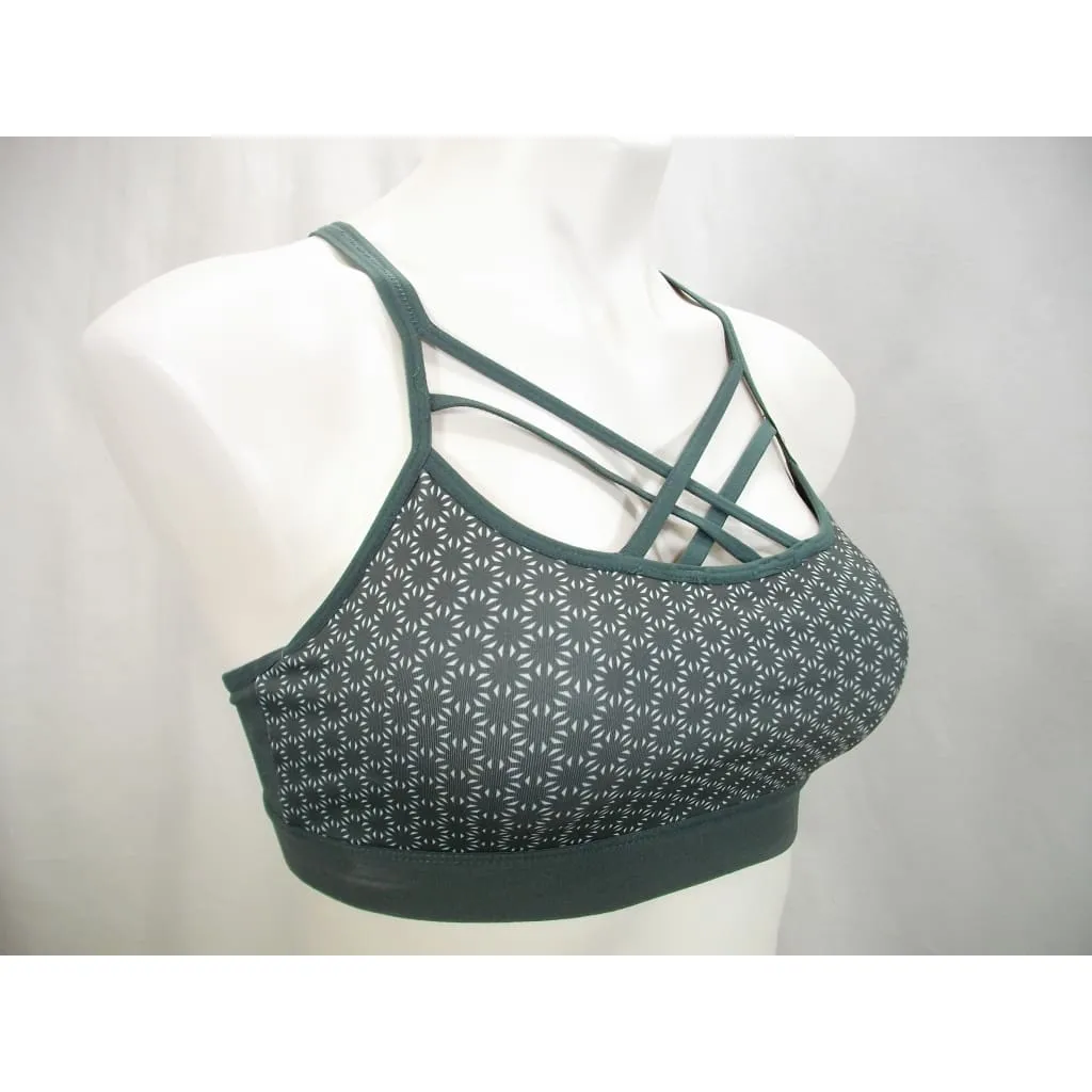 Champion N9687 C9 Strappy Front Cami Wire Free Sports Bra SMALL Deep Pine Green