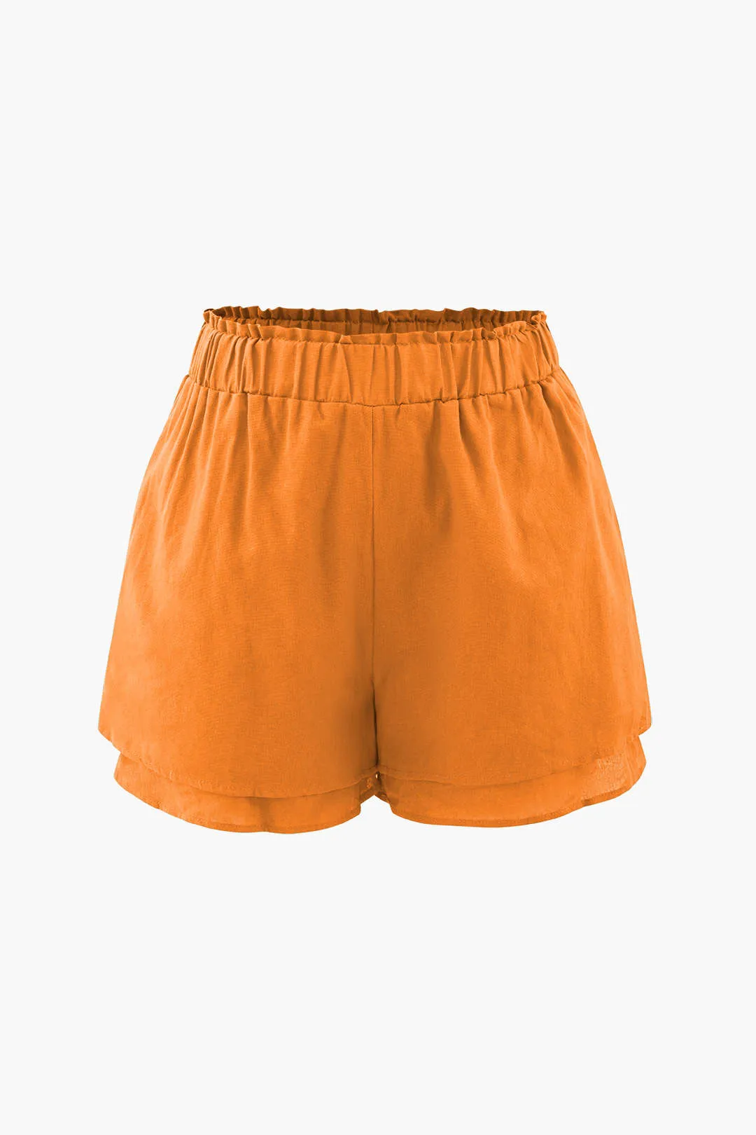 Chest Pocket Shirt And Frill Waist Shorts Set