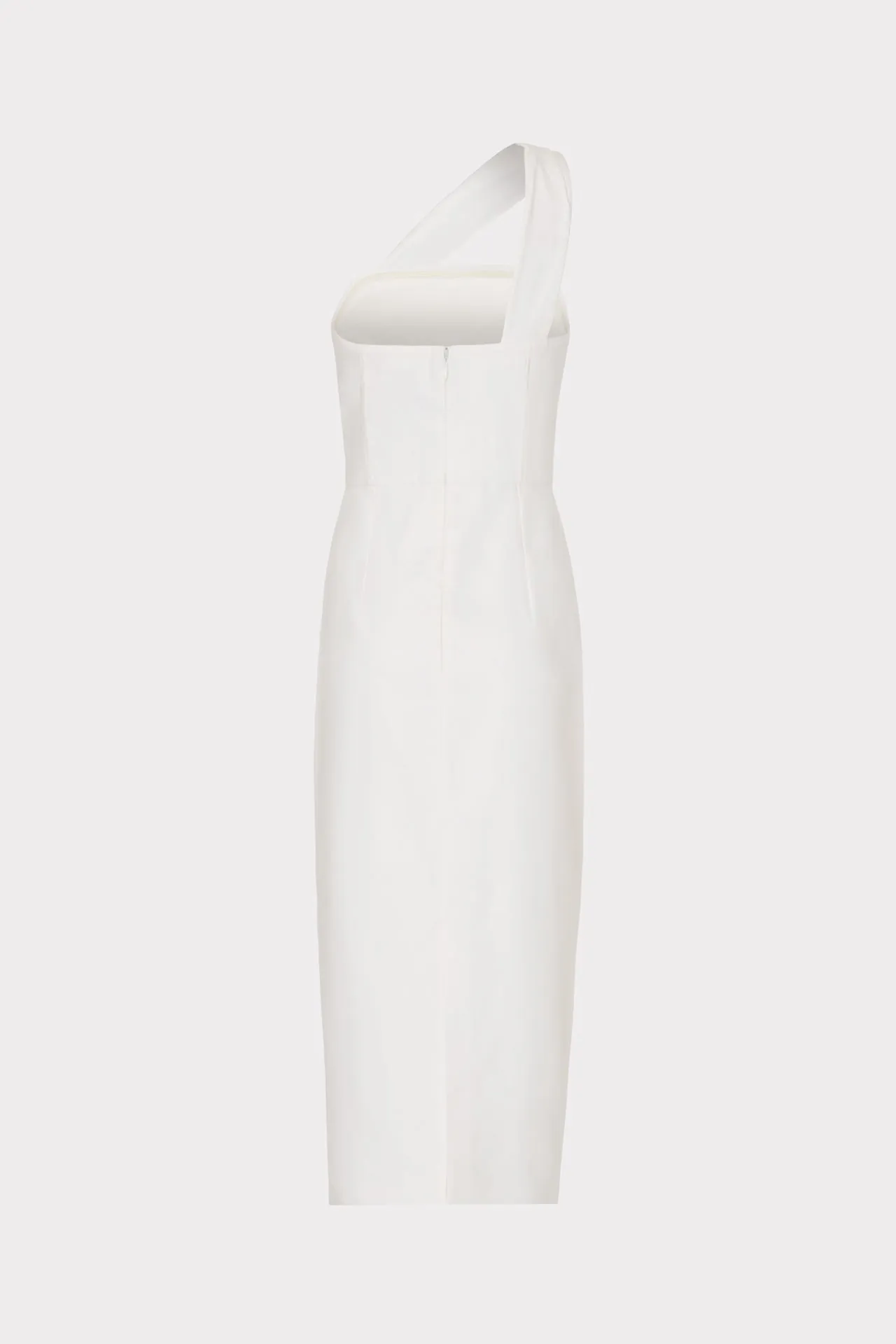 Draped One Shoulder Linen Dress