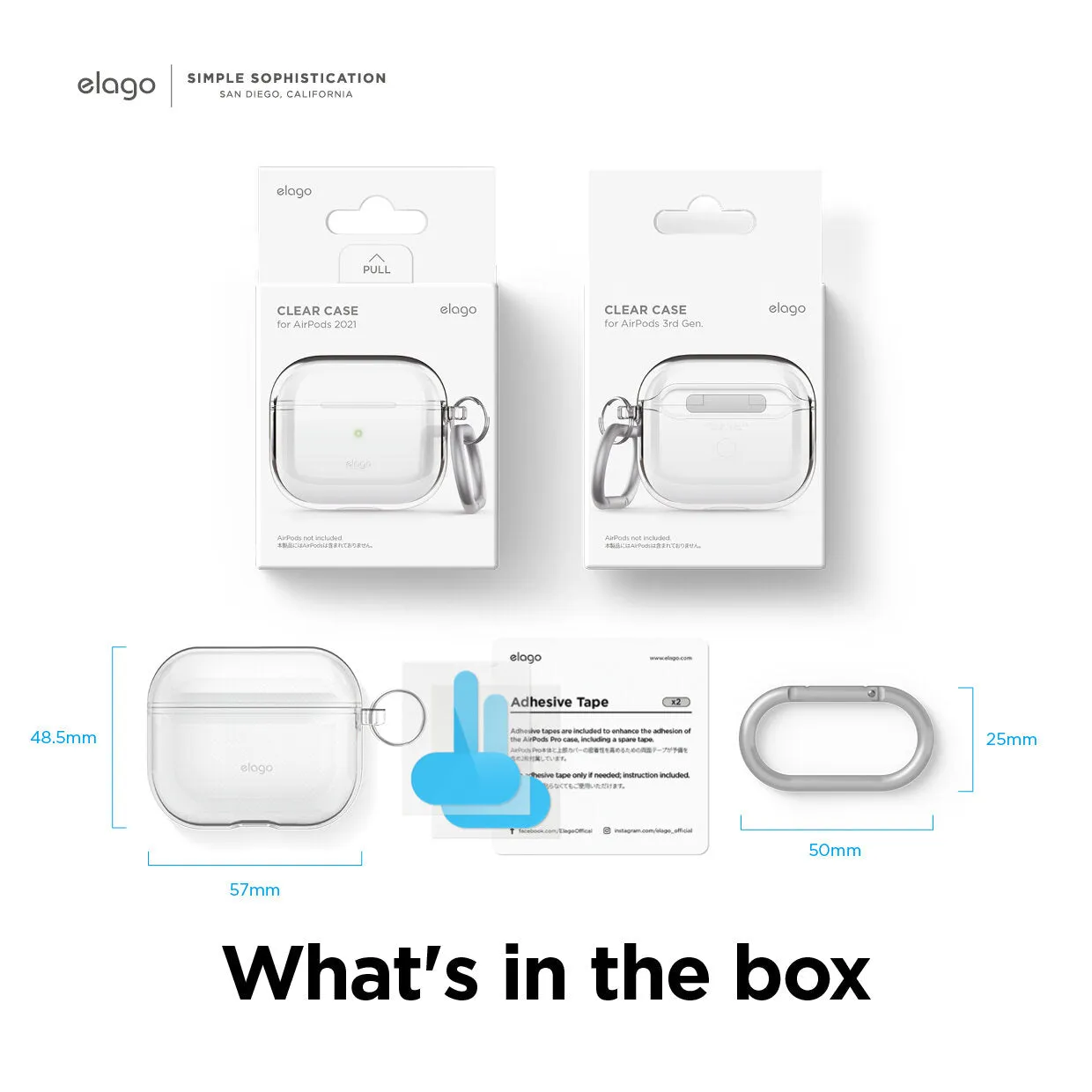 ELAGO Clear Hang Case for AirPods 3
