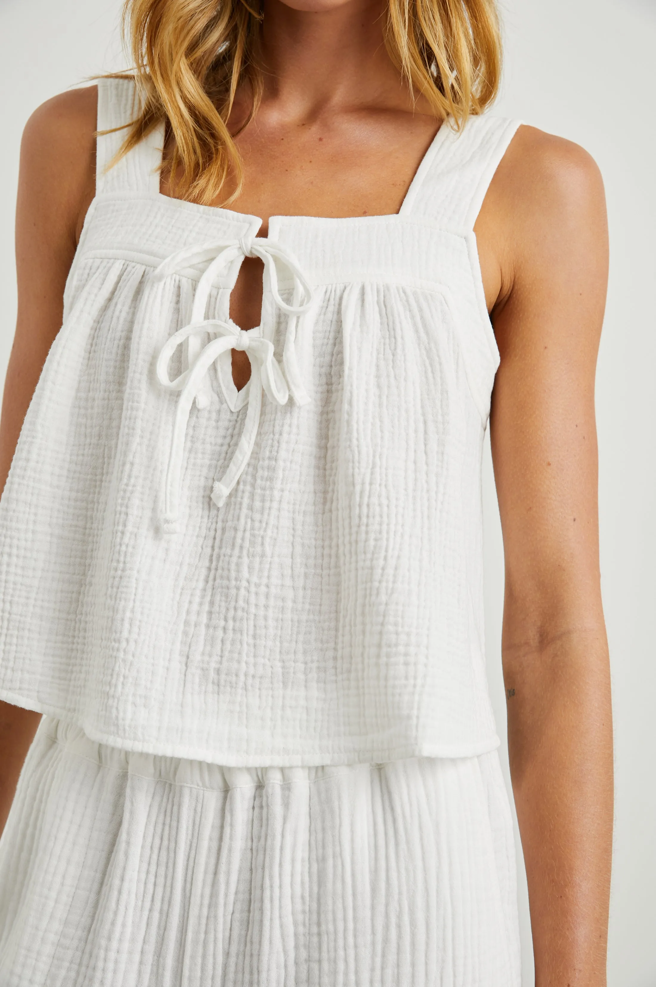 ENYA TOP - WHITE GAUZE