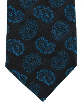 Ermenegildo Zegna Silk Tie Couture XXX Dark Blue Paisley