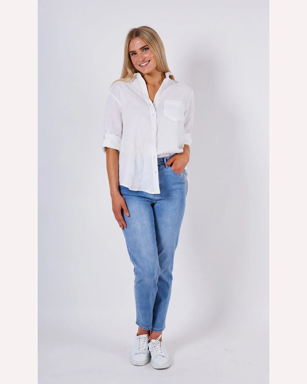 G7 Adele Linen Shirt - White
