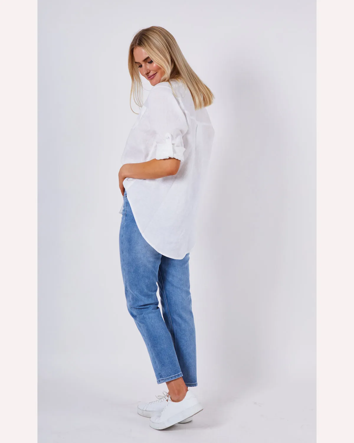 G7 Adele Linen Shirt - White