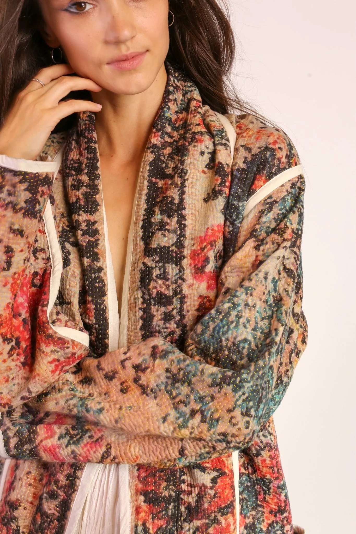KANTHA JACKET COAT SAHI