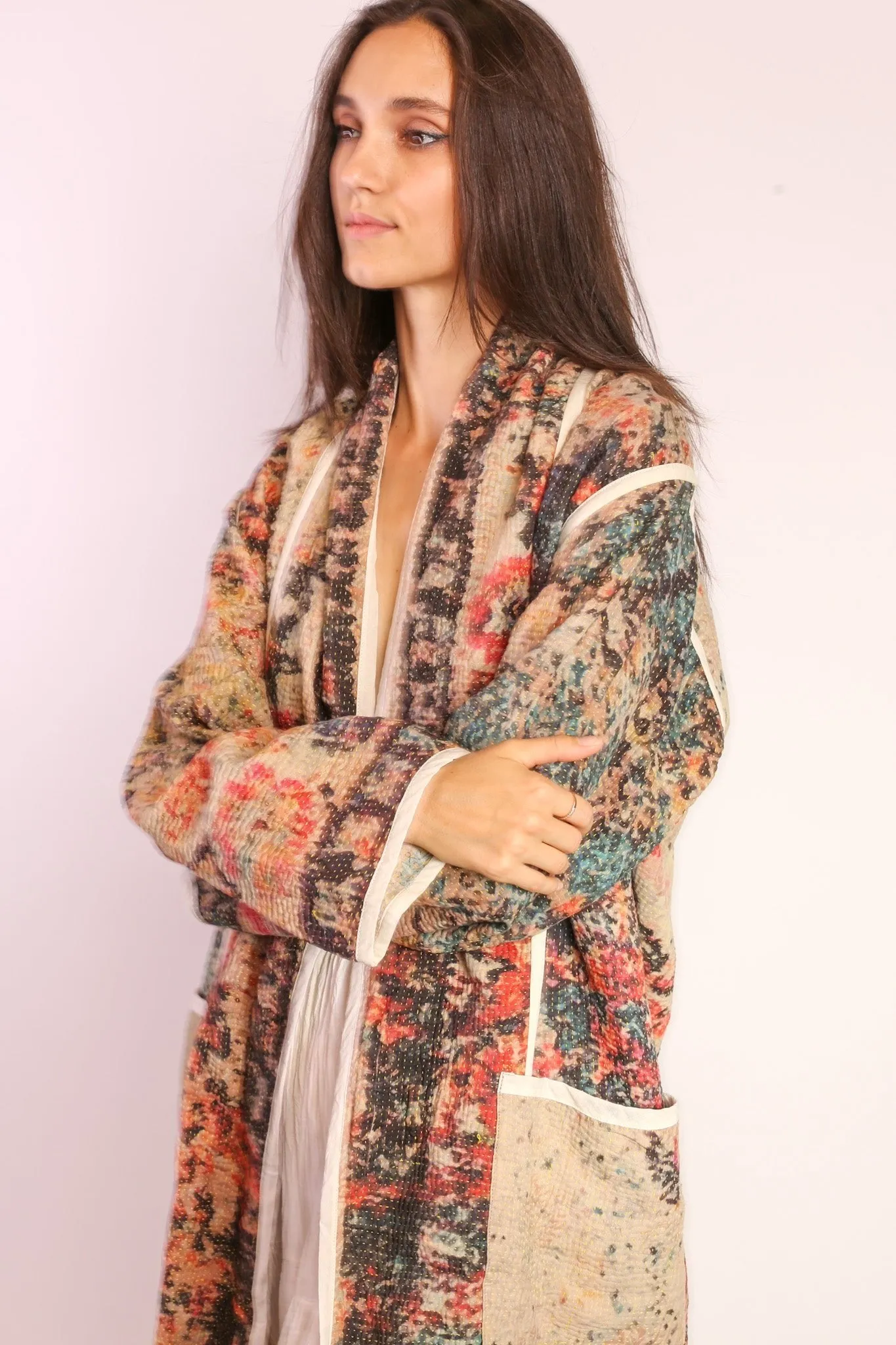KANTHA JACKET COAT SAHI