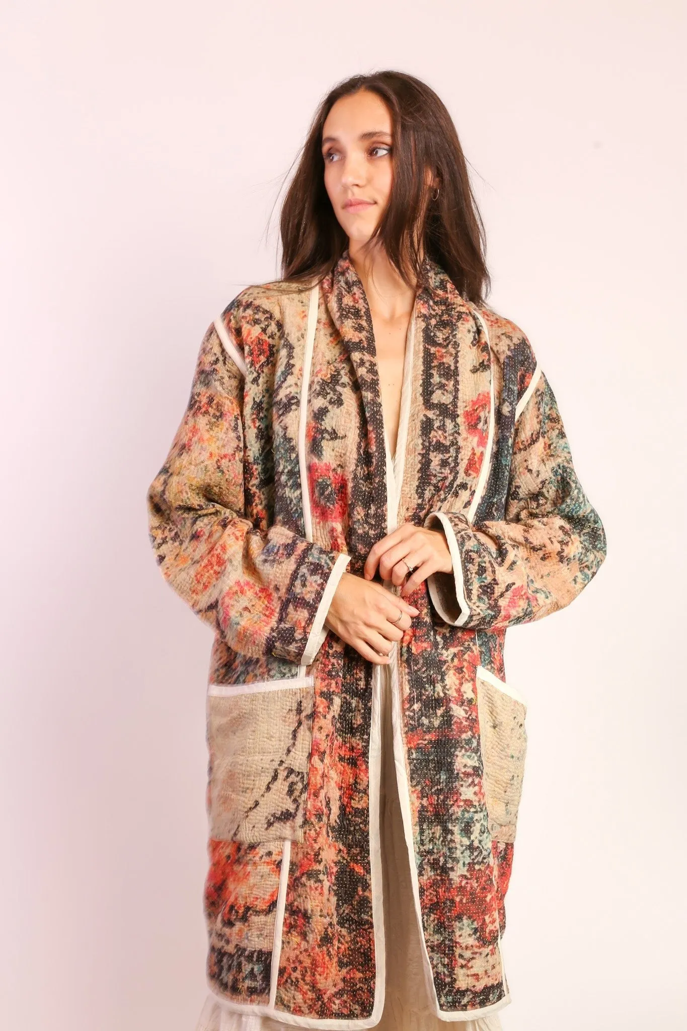 KANTHA JACKET COAT SAHI