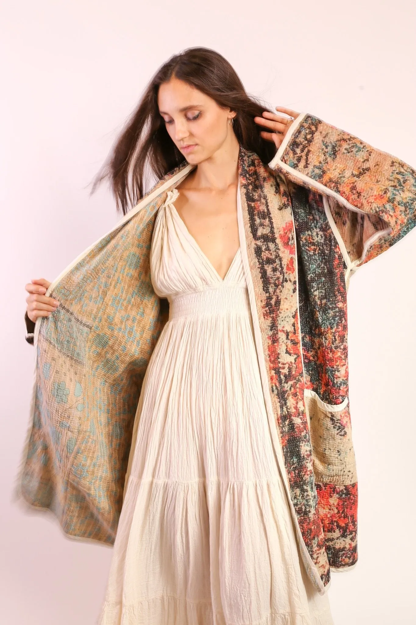 KANTHA JACKET COAT SAHI