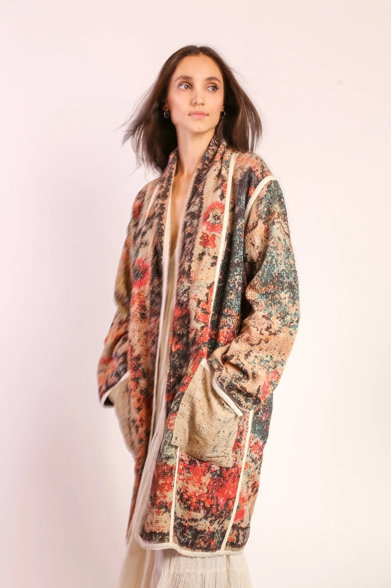 KANTHA JACKET COAT SAHI