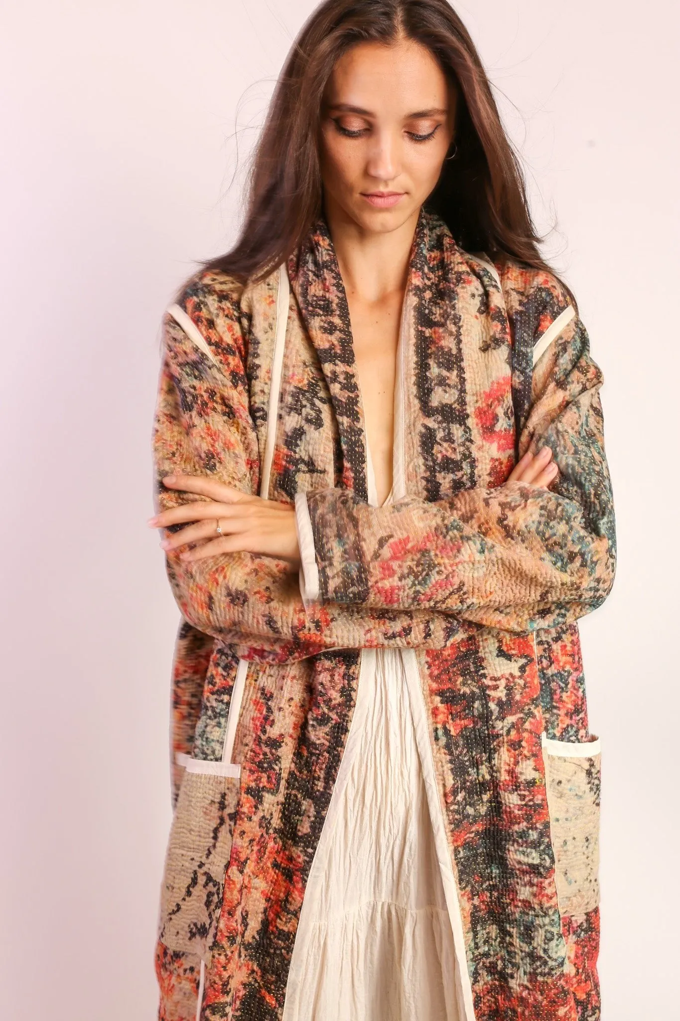 KANTHA JACKET COAT SAHI