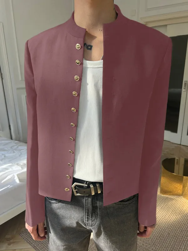 Mens 3D Cut Casual Long-Sleeve Blazer SKUK76329