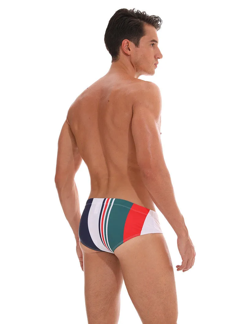 Men's Stripe Swim Briefs (Three Pieces)