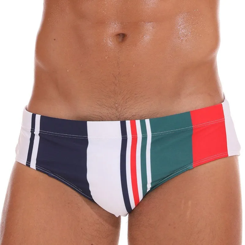 Men's Stripe Swim Briefs (Three Pieces)