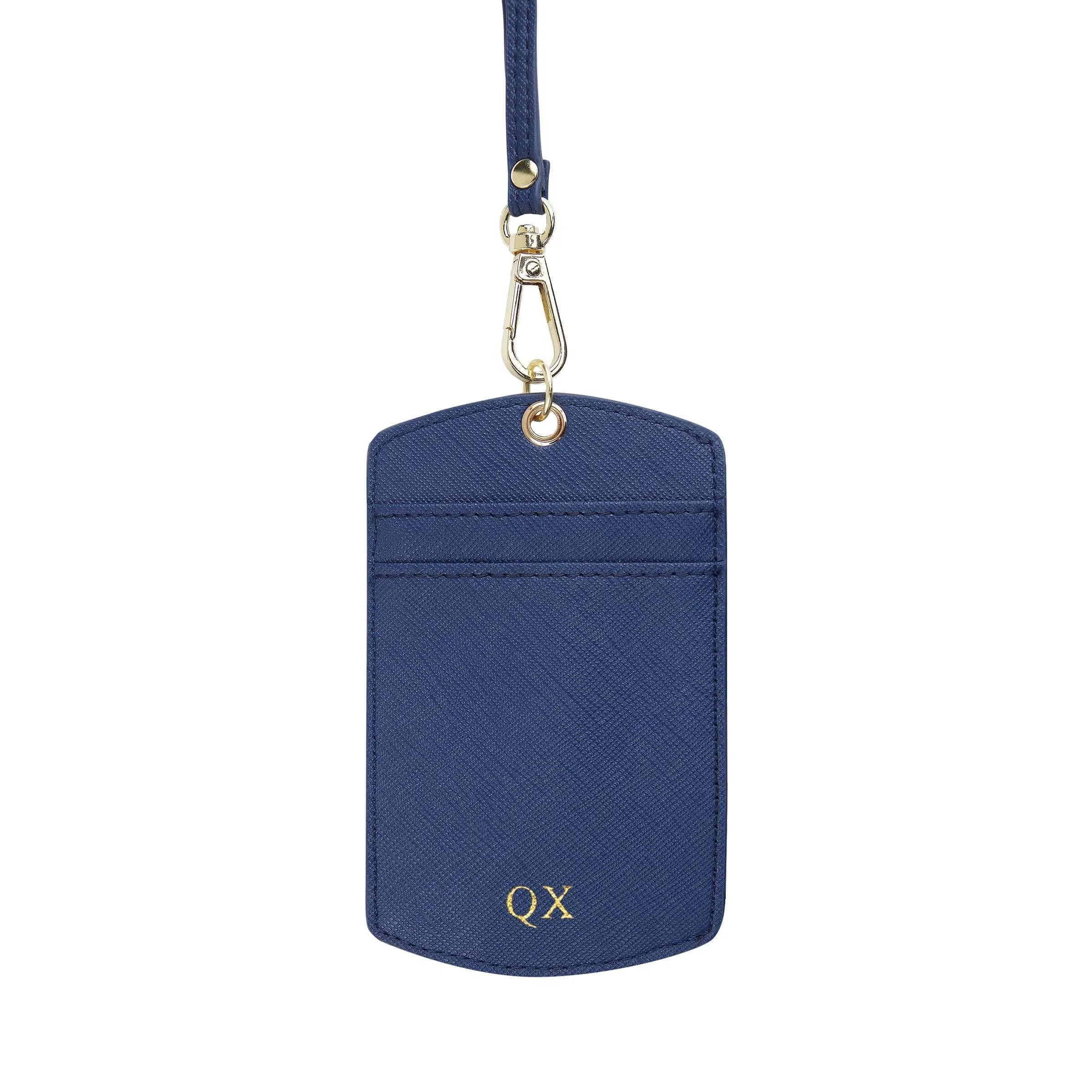 Navy - Saffiano ID Cardholder Lanyard