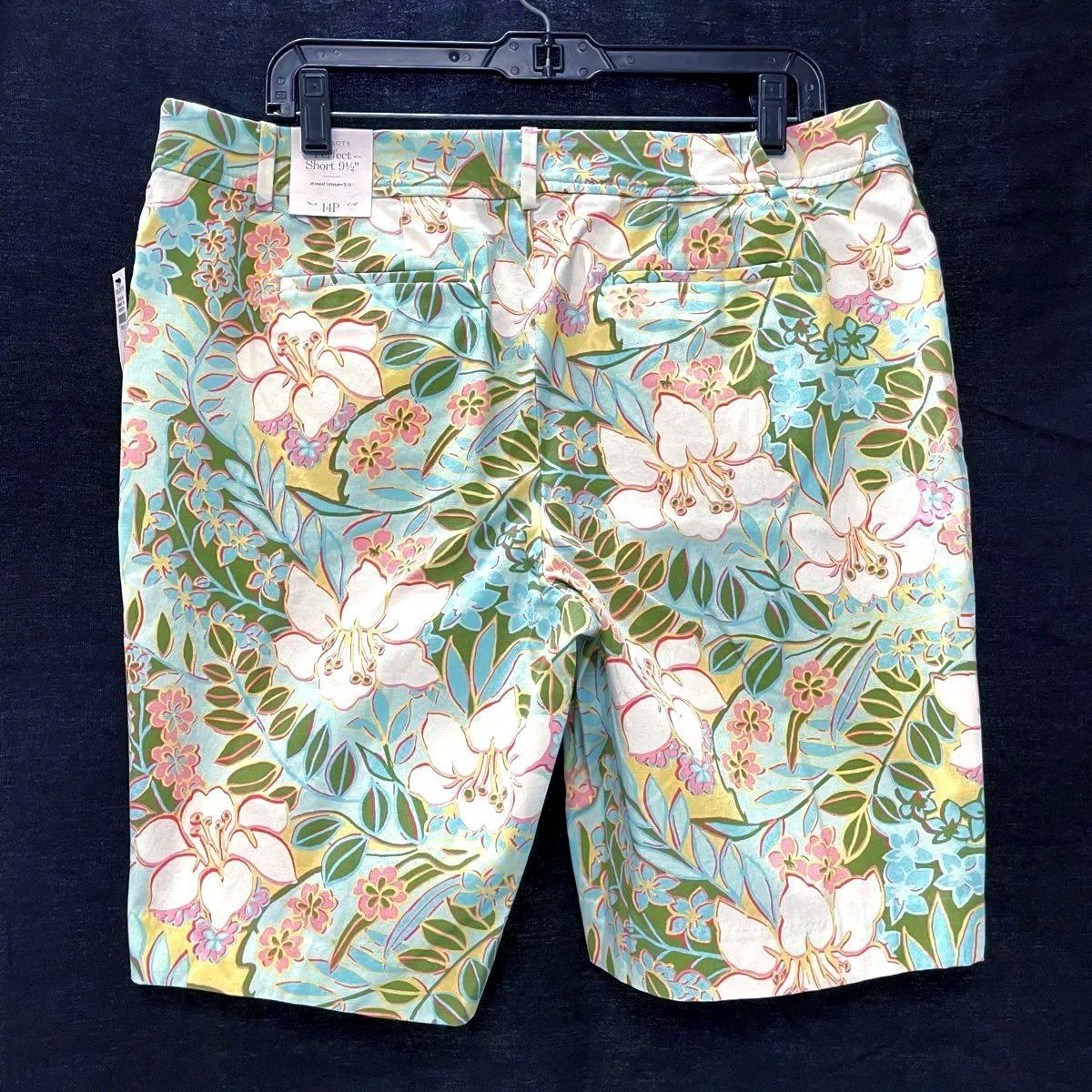 NWT Wmns Talbots Perfect Short Tropical Floral Print Chino Shorts Sz 14 Petite
