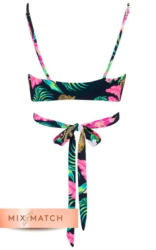 Oyster Top In Black Tropical Leopard