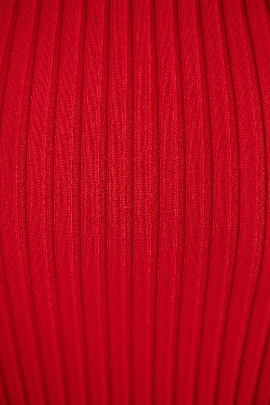 Red Knit Midi Dress