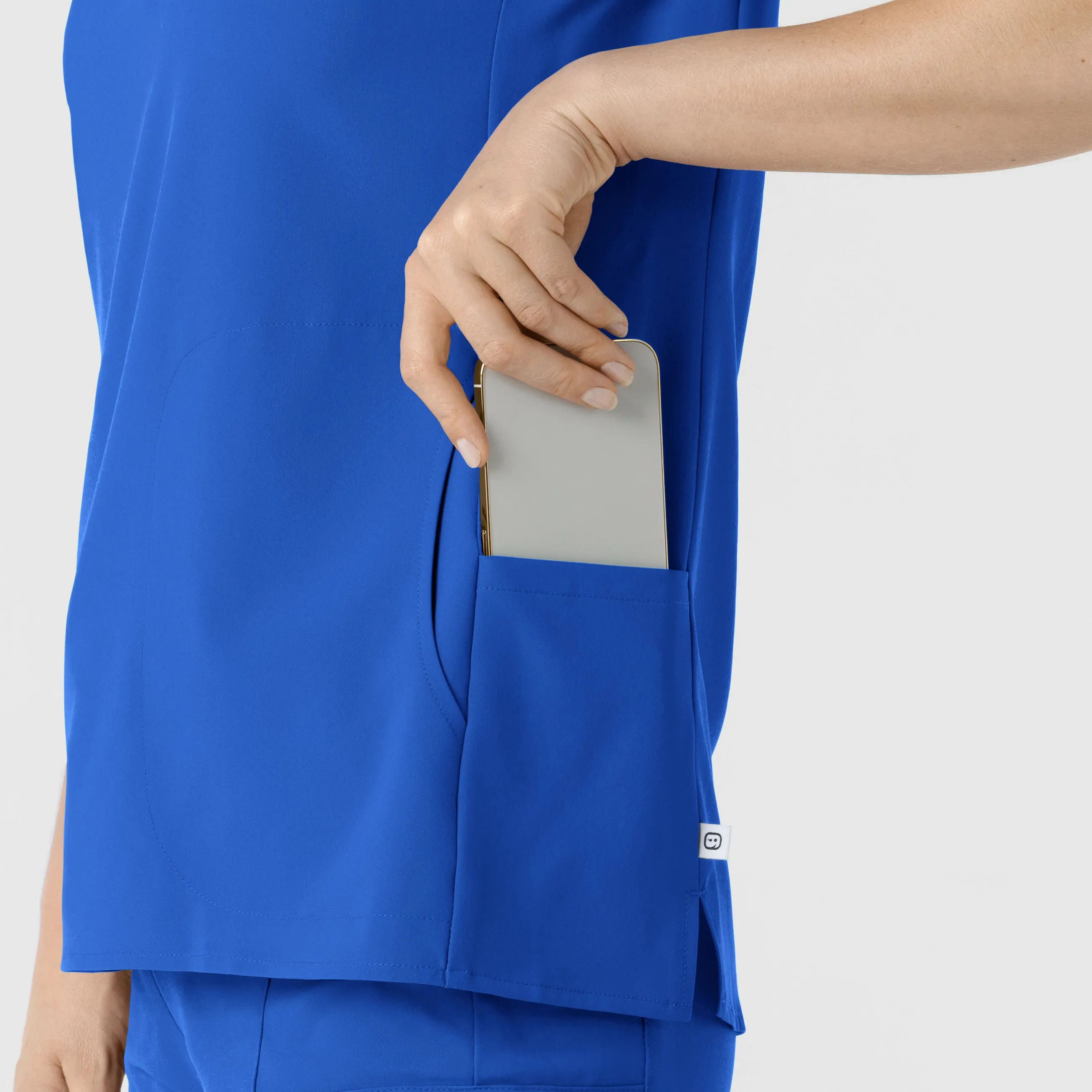 RENEW Women's Mandarin Collar Scrub Top - Royal