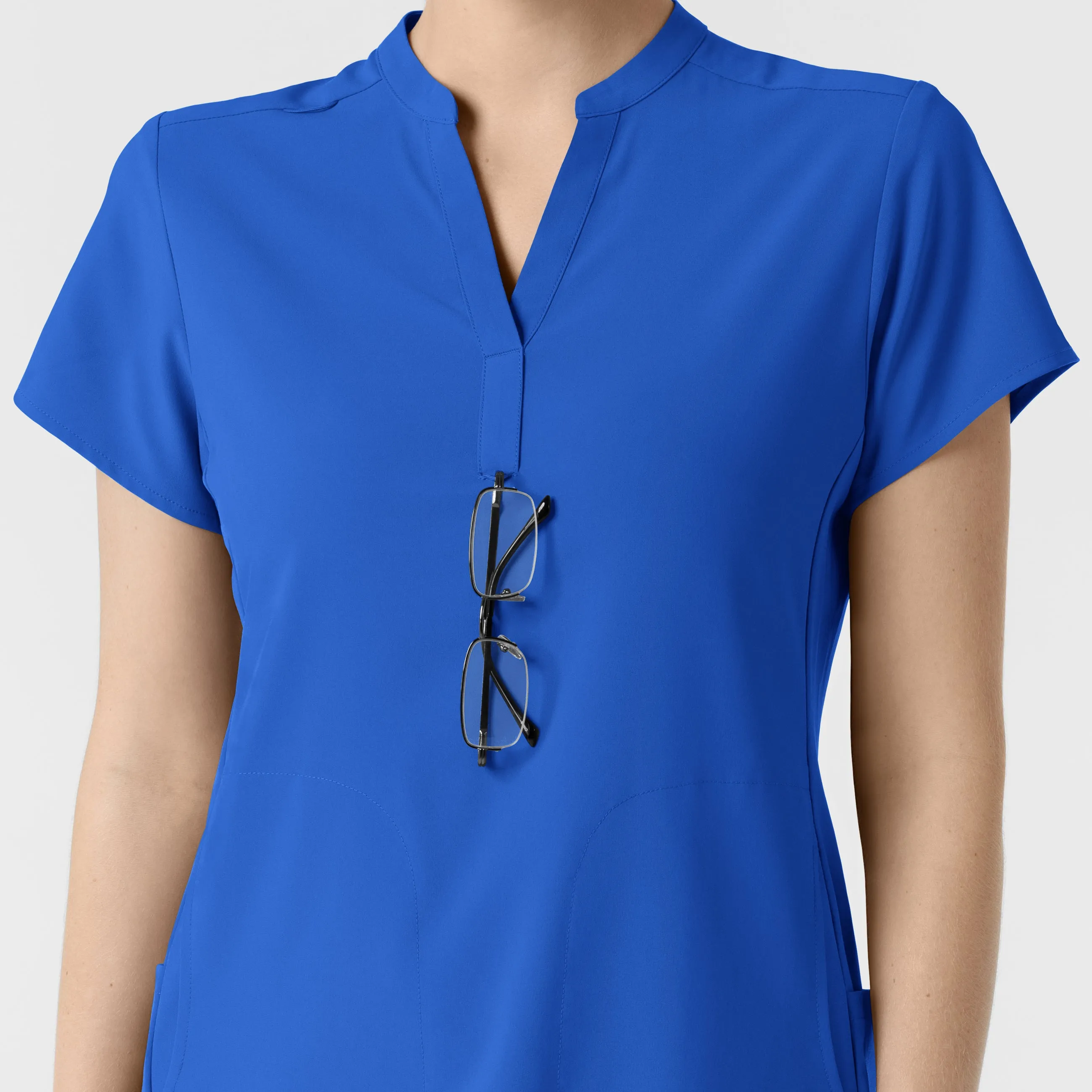 RENEW Women's Mandarin Collar Scrub Top - Royal
