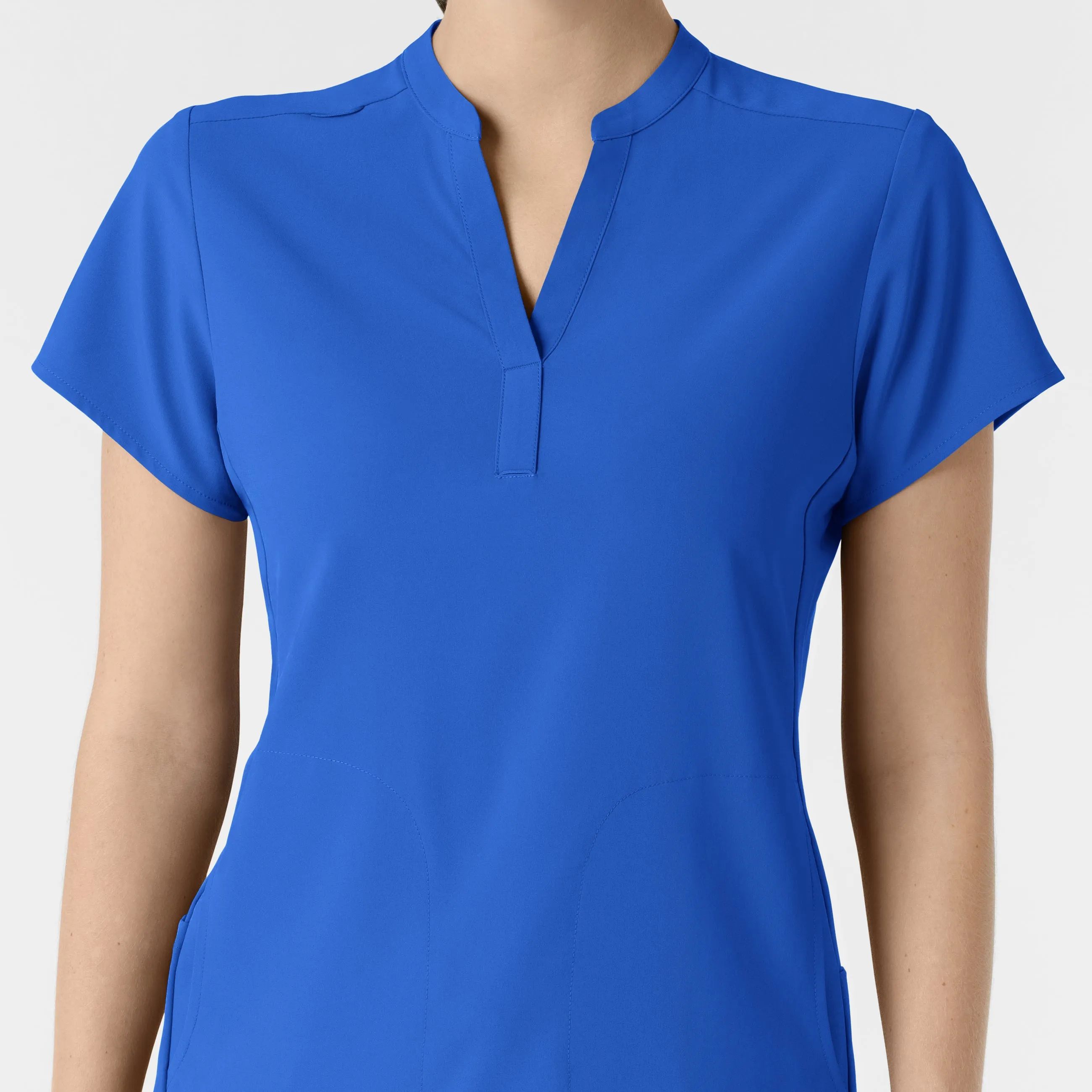 RENEW Women's Mandarin Collar Scrub Top - Royal