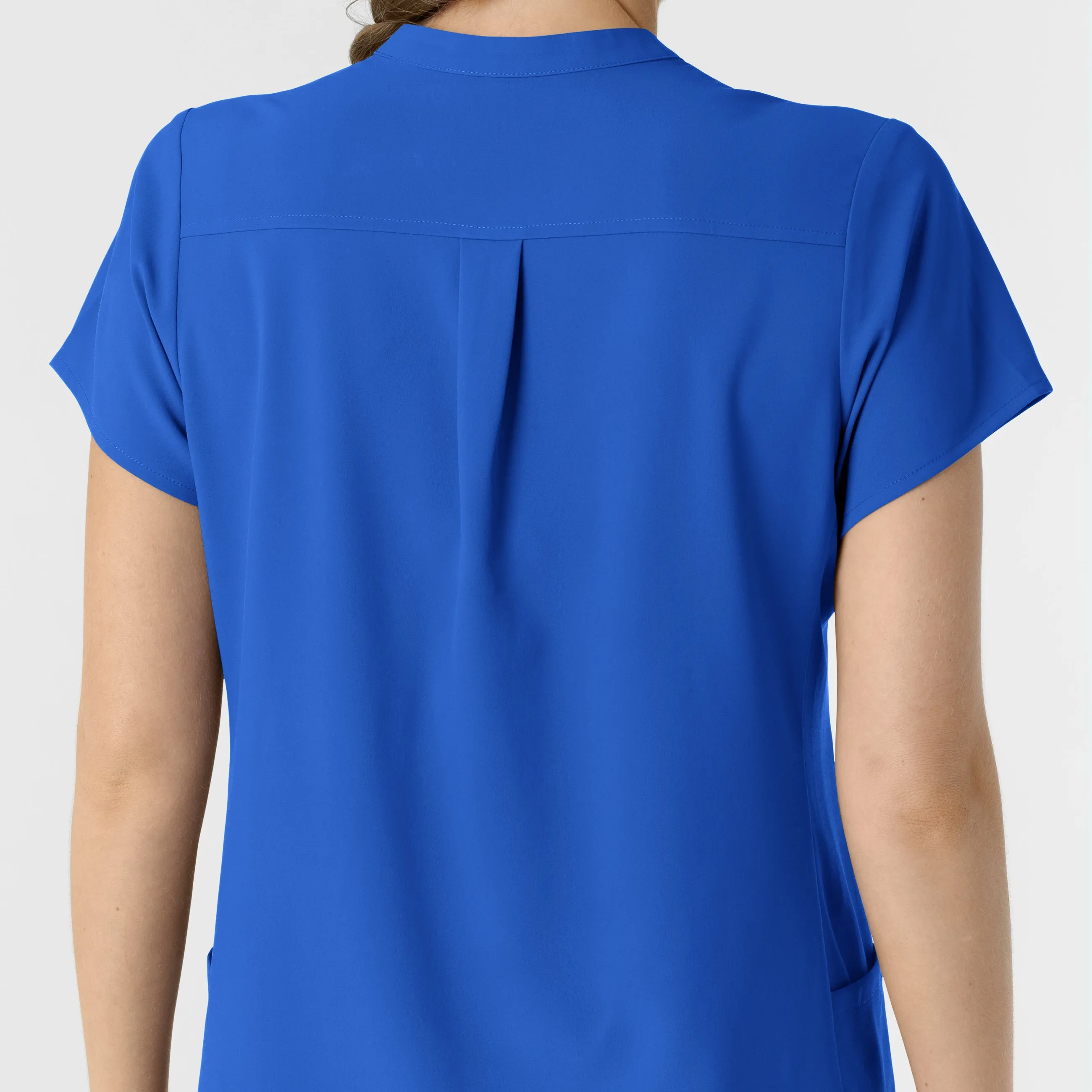 RENEW Women's Mandarin Collar Scrub Top - Royal