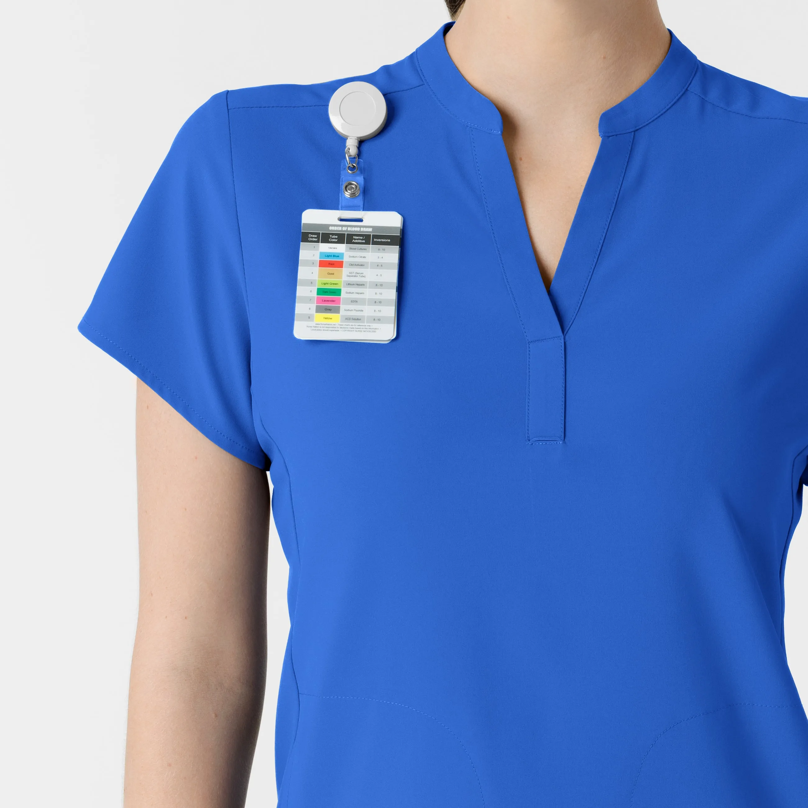 RENEW Women's Mandarin Collar Scrub Top - Royal
