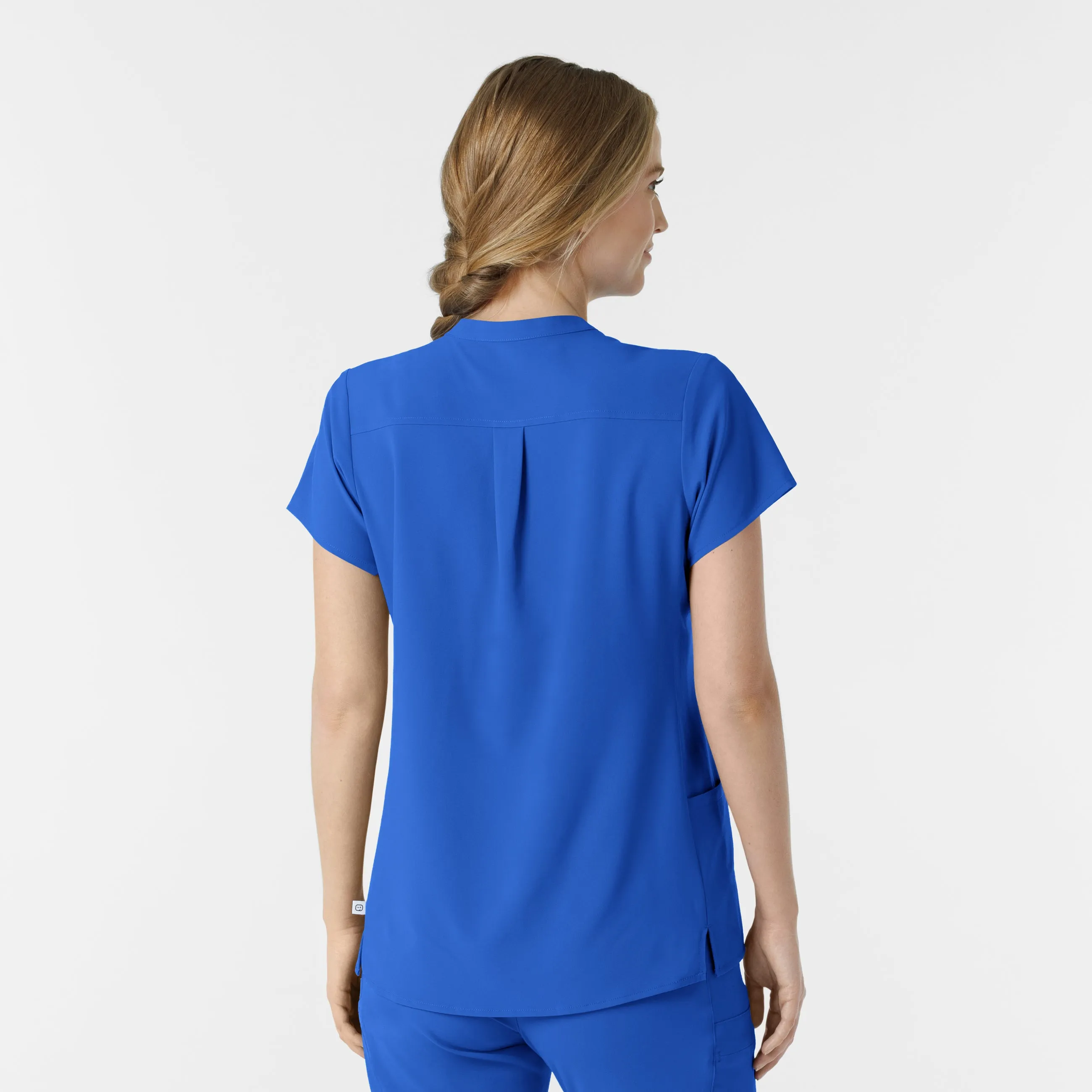 RENEW Women's Mandarin Collar Scrub Top - Royal