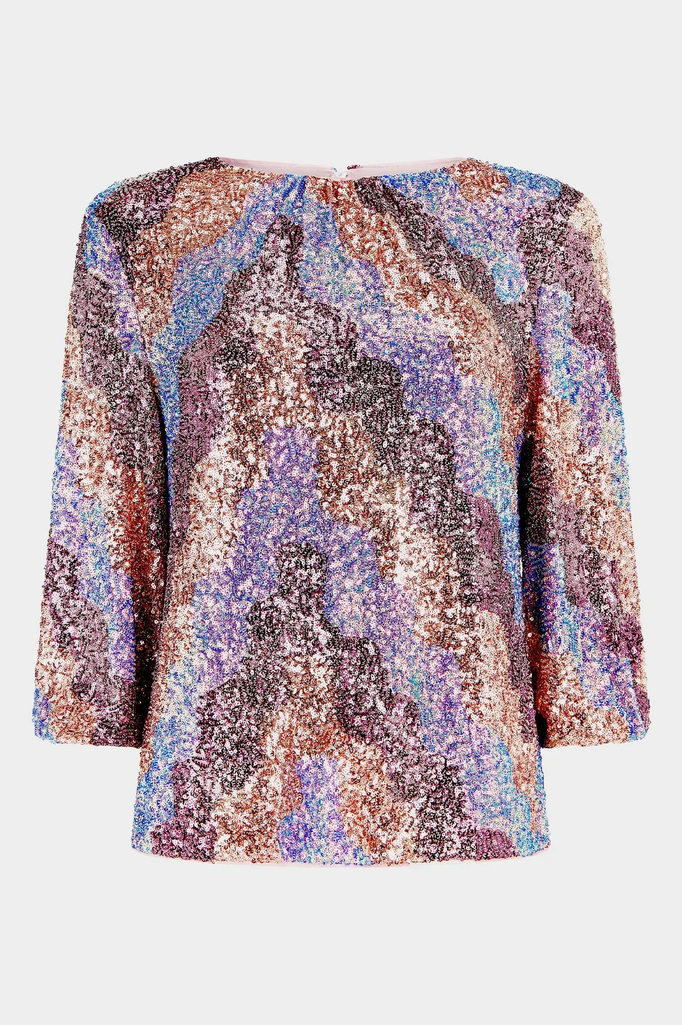 Sequin Puff Sleeve Top | Pastel Multi