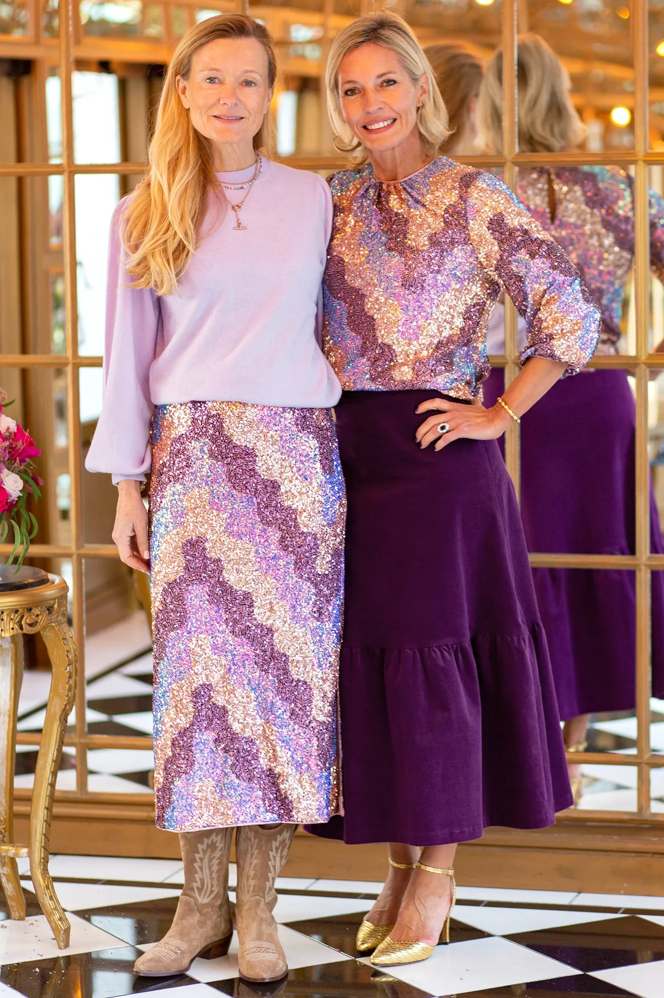 Sequin Puff Sleeve Top | Pastel Multi