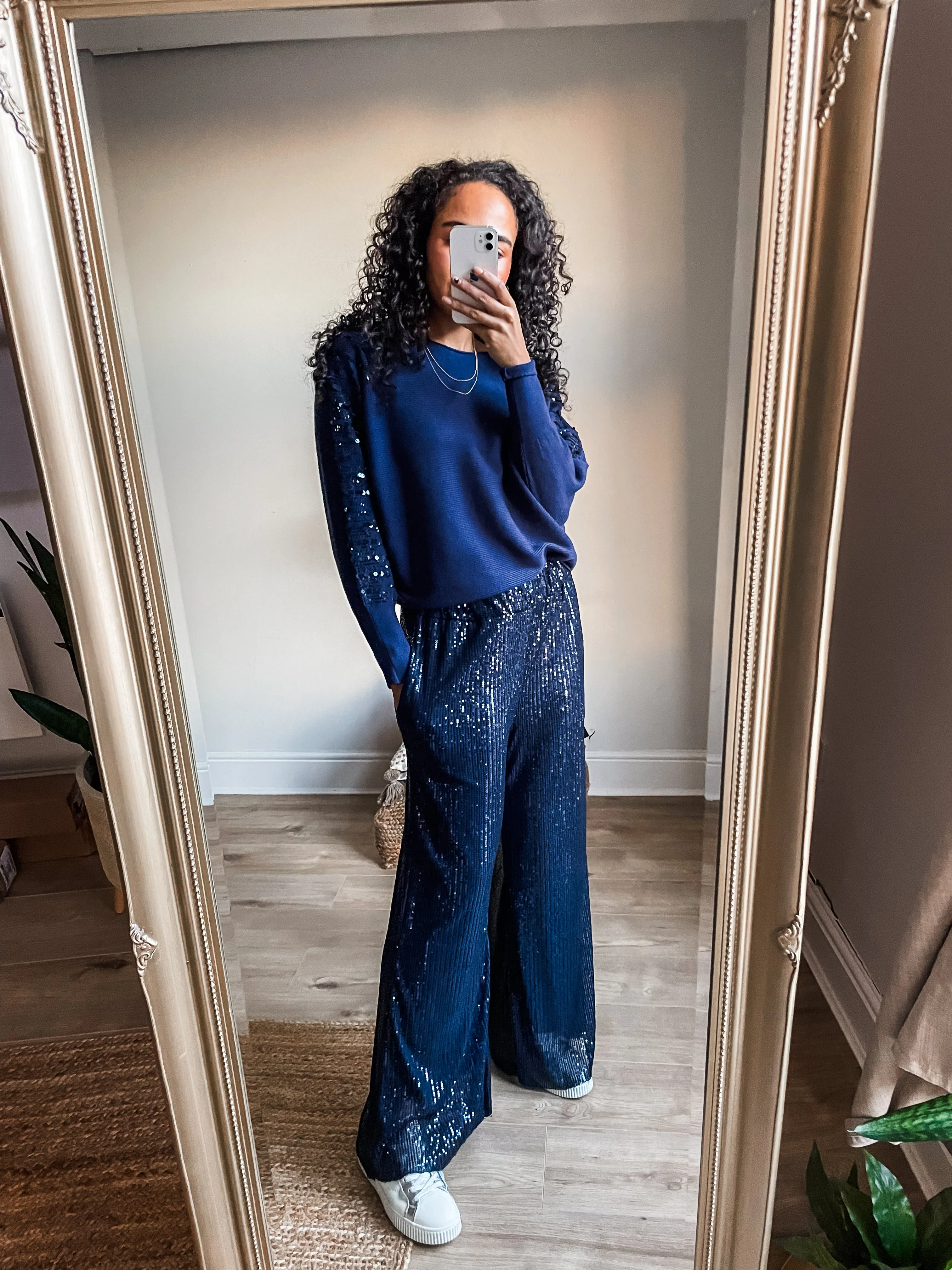 Sequin Wide Leg Trousers