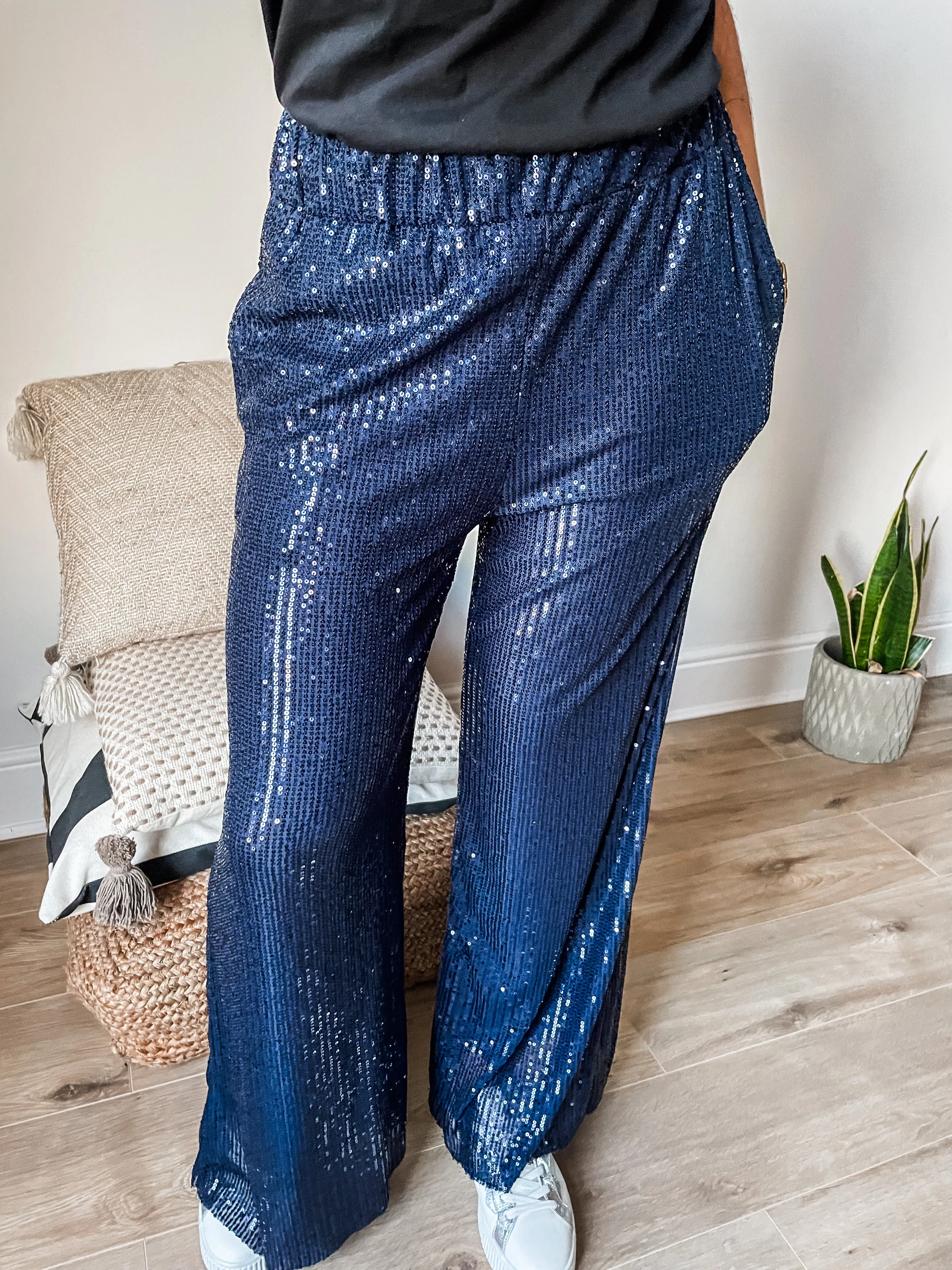 Sequin Wide Leg Trousers