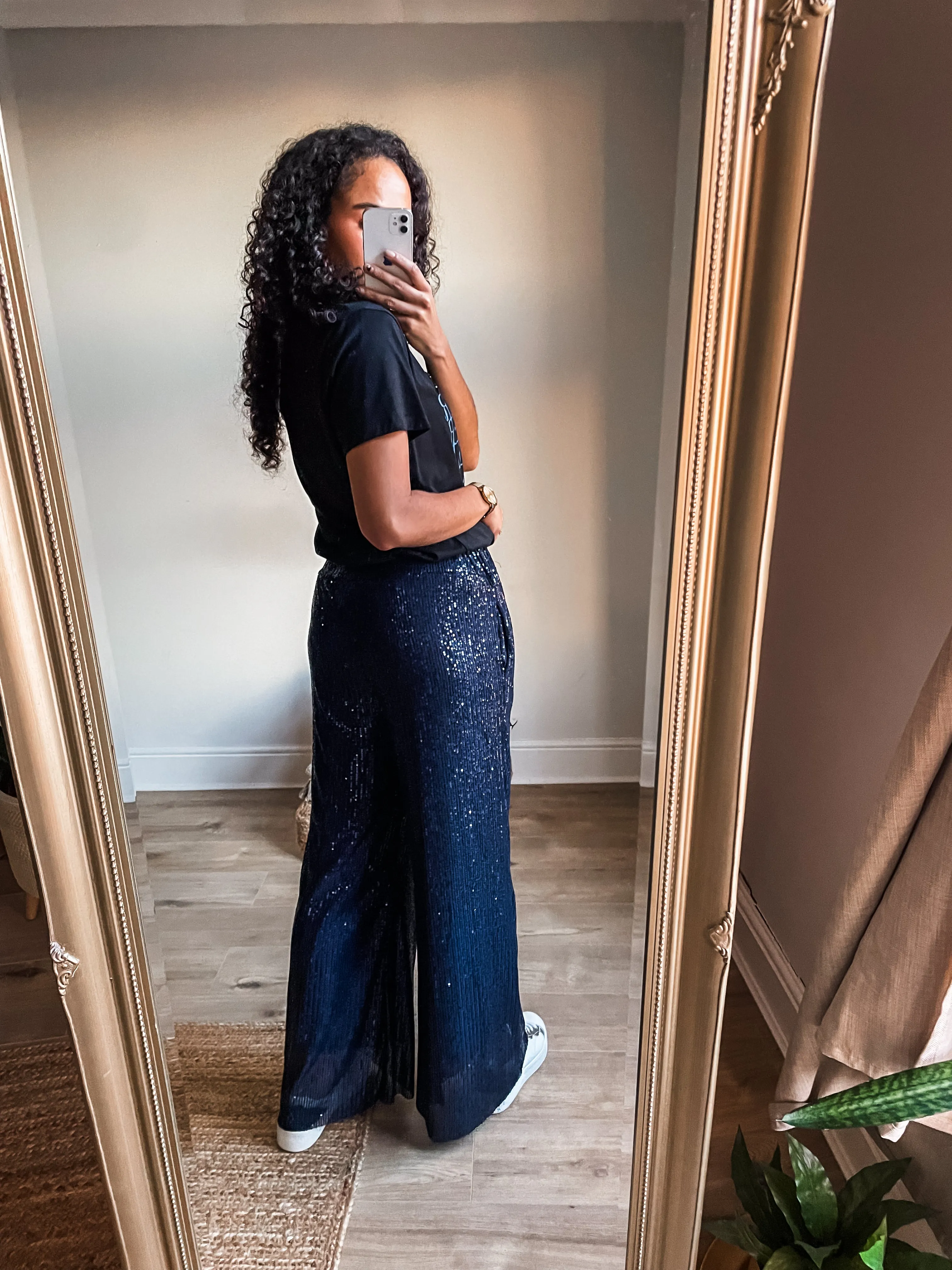 Sequin Wide Leg Trousers
