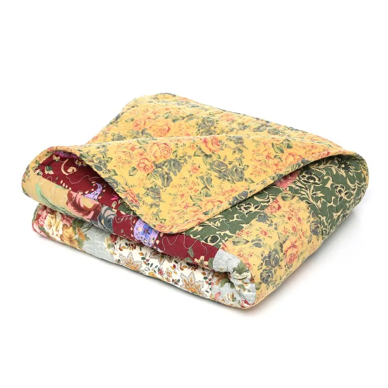 Siabia 100% Cotton Quilted Chic Throw
